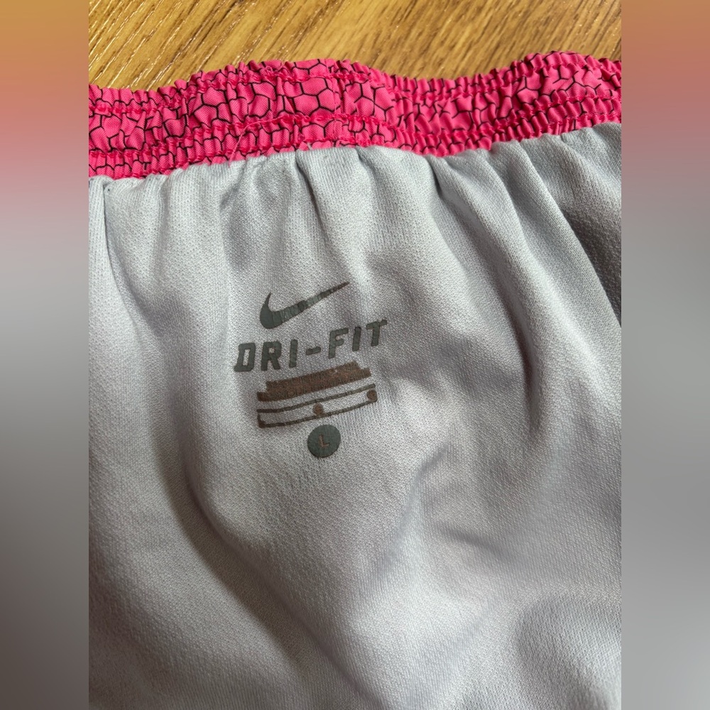Nike Dri-fit Pink Hexagon Print Lined Running Shorts Women’s Large - Picture 5 of 5